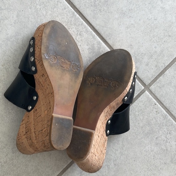 Nine West Black & Cork Wedge Sandals - Picture 5 of 5